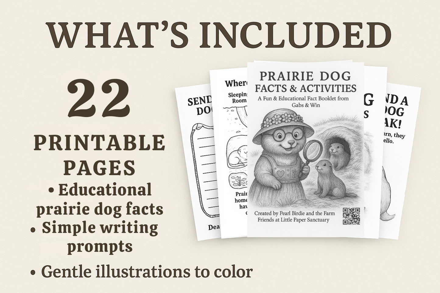 Prairie Dog Facts & Activity Booklet PDF Gentle Coloring Pages + Science for Kids