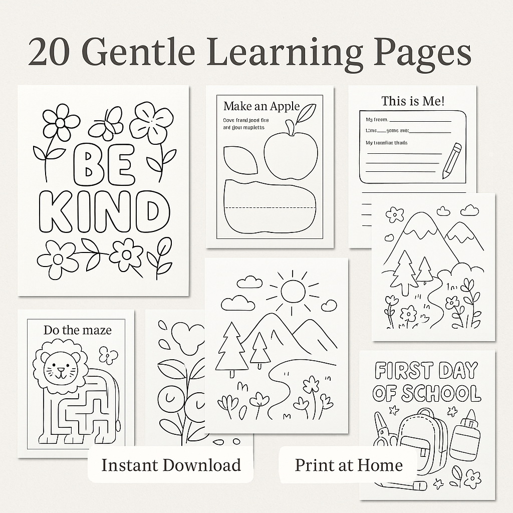 Best Year Ever Gentle Learning Coloring and Activity Book – 20 Printable Pages | Crafts & Tools for Back to School Instant Download PDF