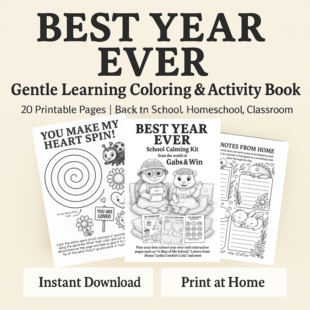 Best Year Ever Gentle Learning Coloring and Activity Book – 20 Printable Pages | Crafts & Tools for Back to School Instant Download PDF