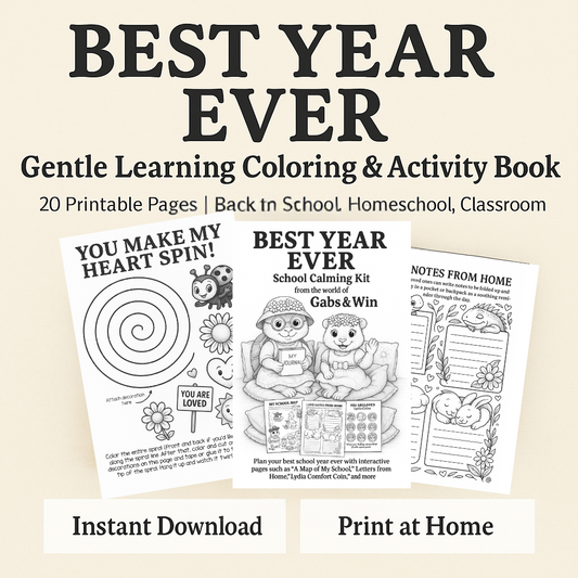 Best Year Ever Gentle Learning Coloring and Activity Book – 20 Printable Pages | Crafts & Tools for Back to School Instant Download PDF
