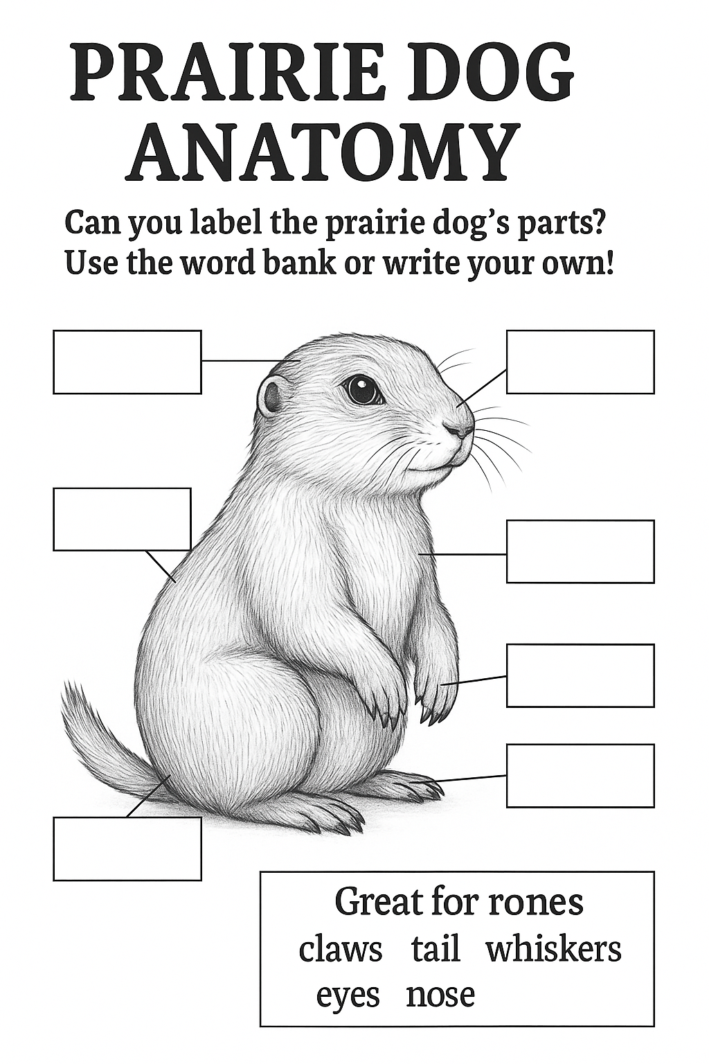Prairie Dog Facts & Activity Booklet PDF Gentle Coloring Pages + Science for Kids